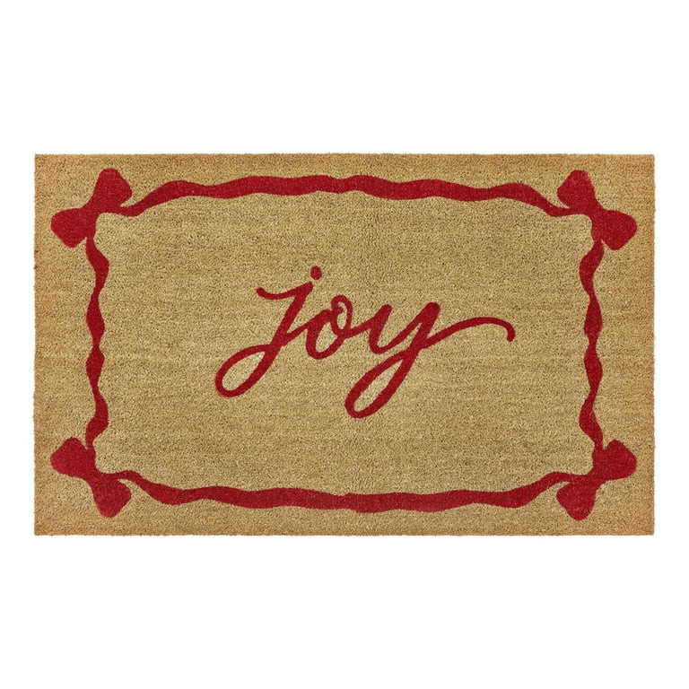 My Texas House Natural/Red Joy Bows Outdoor Coir Doormat, 30" x 48" - Walmart.com | Walmart (US)