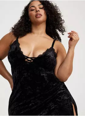 Velour Lingerie Maxi Slip Dress | Torrid (US & Canada)