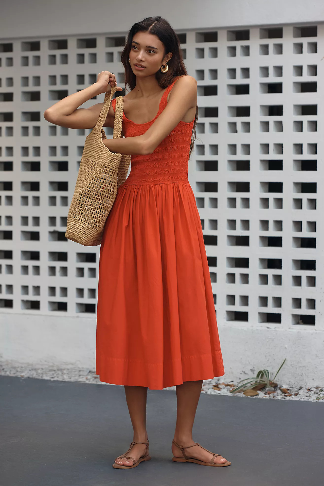 Pistola Alessia Sleeveless Square-Neck Midi Dress | Anthropologie (US)