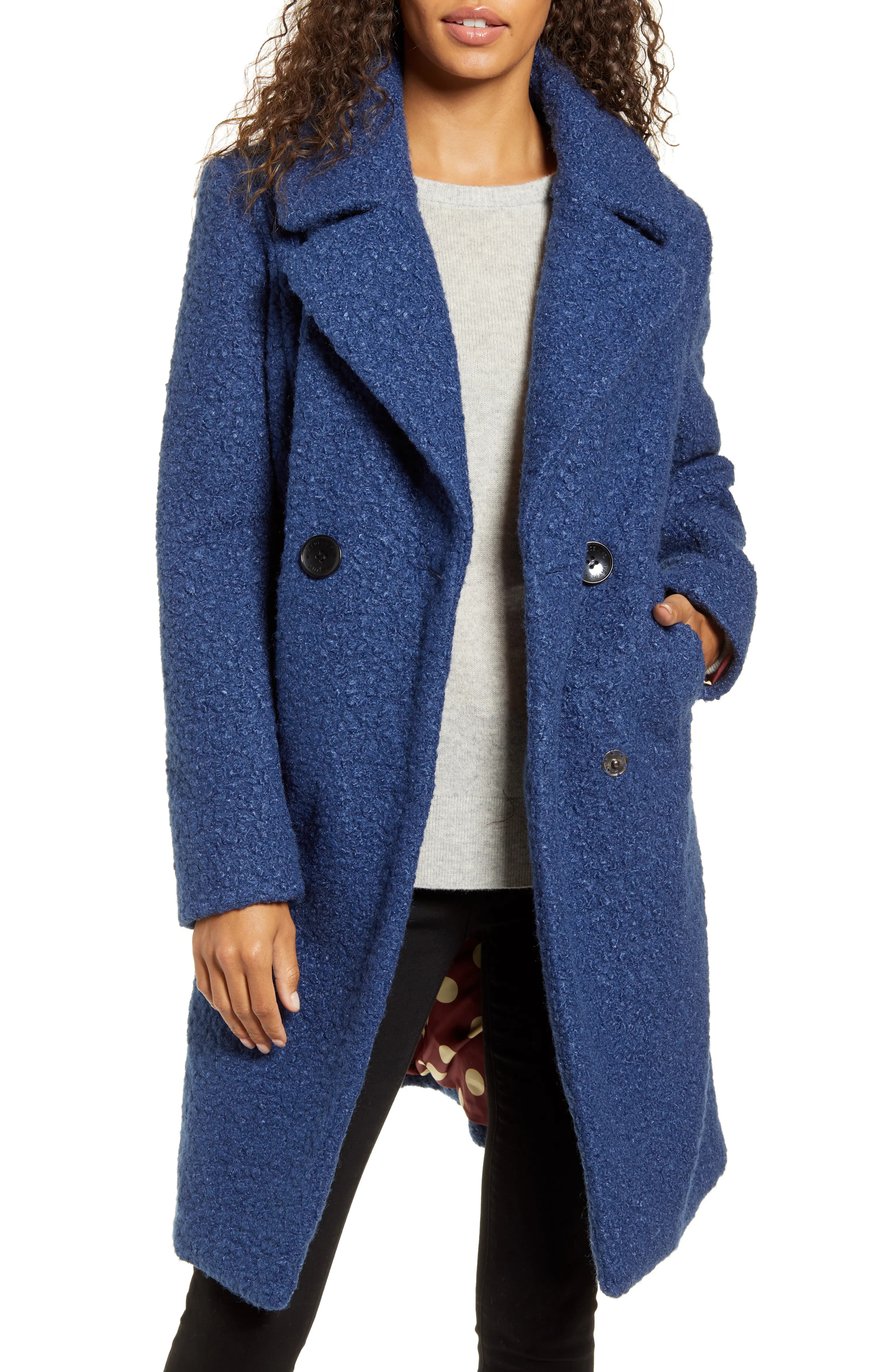 Snap Button Bouclé Coat | Nordstrom