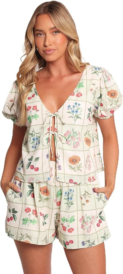 Petal & Pup Women's Asta-short-set-flower-market | Amazon (US)