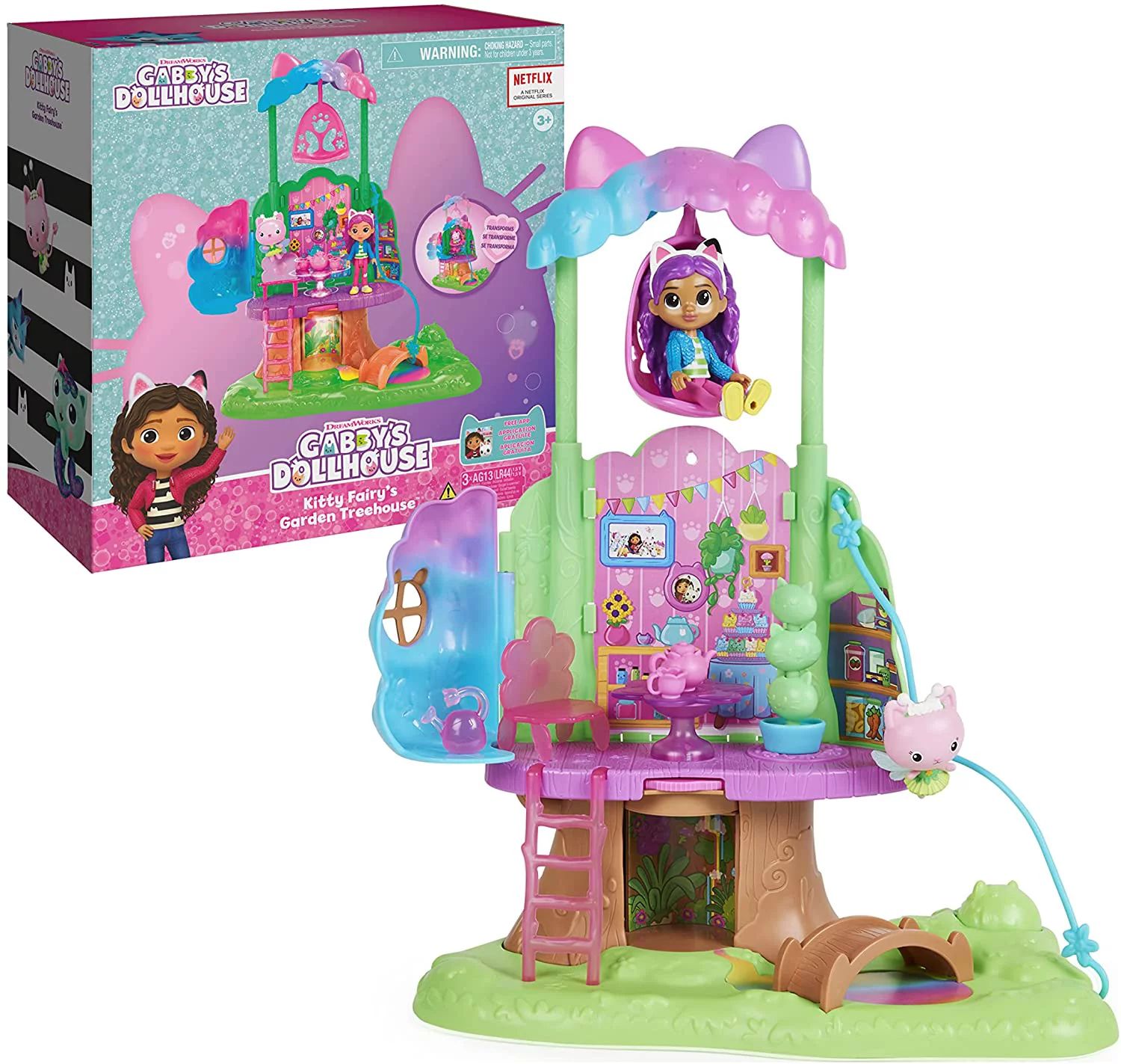 Gabby's Dollhouse, Transforming Garden Treehouse Playset with Lights, 2 Figures, 5 Accessories, 1... | Walmart (US)