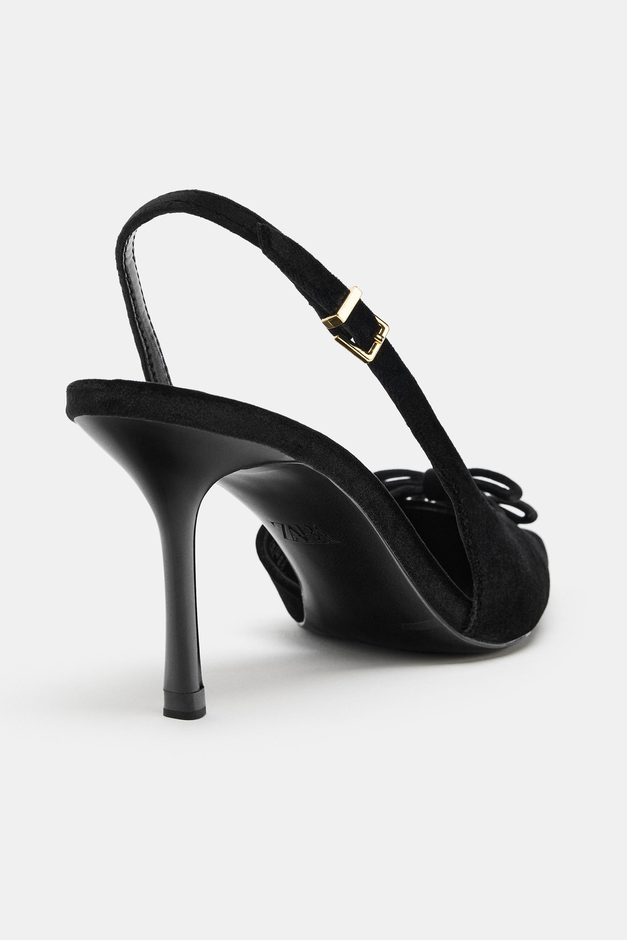 VELVET EFFECT BOW SHOES | Zara US