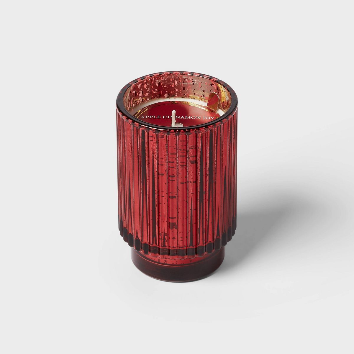 10oz Mercury Footed Ribbed Glass with Dustcover Red/Apple Cinnamon Joy - Threshold™ | Target