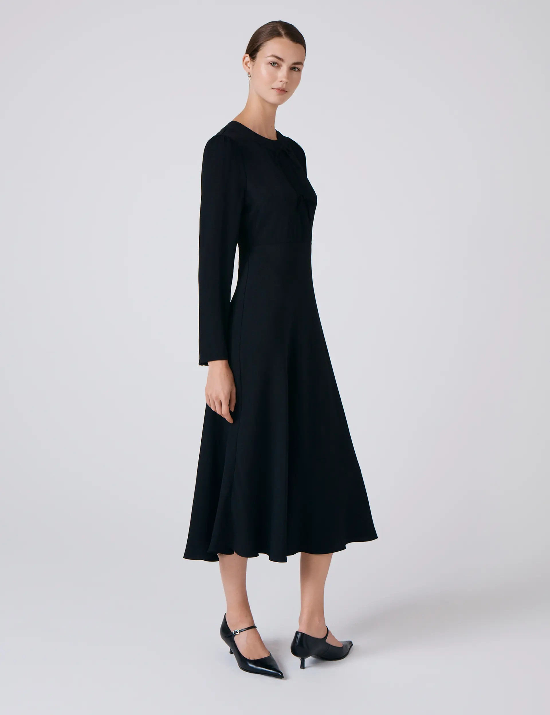 Ghost London Cora Crepe Tie Front Midi Dress (Women) | Nordstrom | Nordstrom