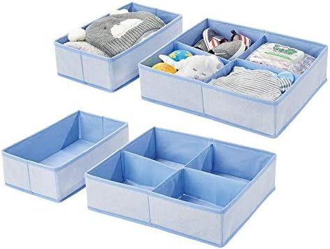 mDesign Soft Fabric Dresser Drawer and Closet Storage Organizer Set for Child/Kids Room, Nursery,... | Amazon (US)
