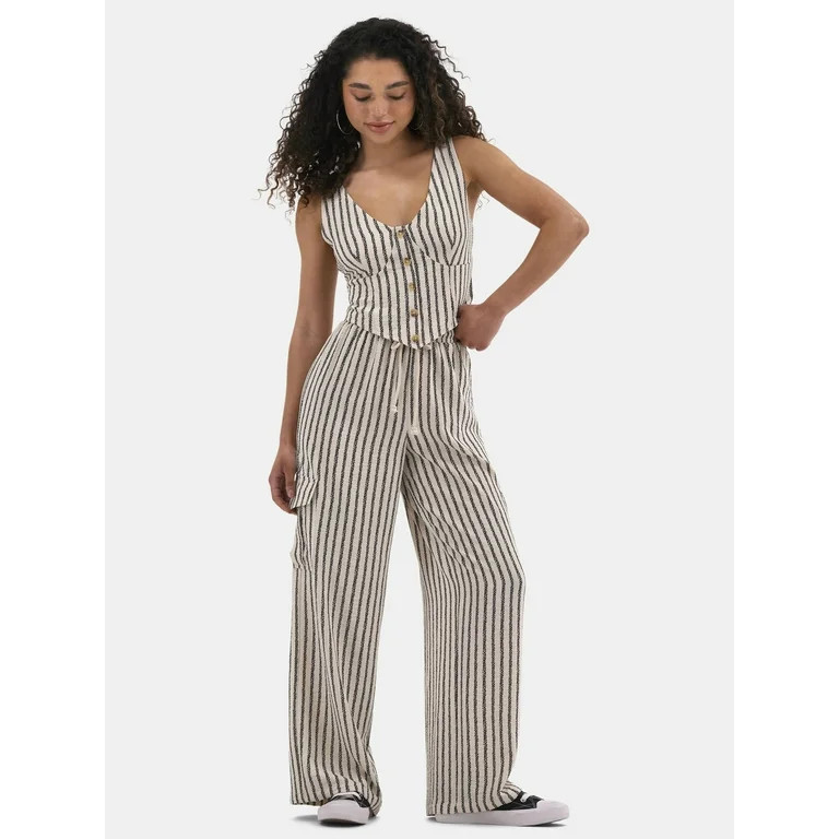 No Boundaries Vest and Cargo Pants Outfit Set, 2-Piece, Women's | Walmart (US)