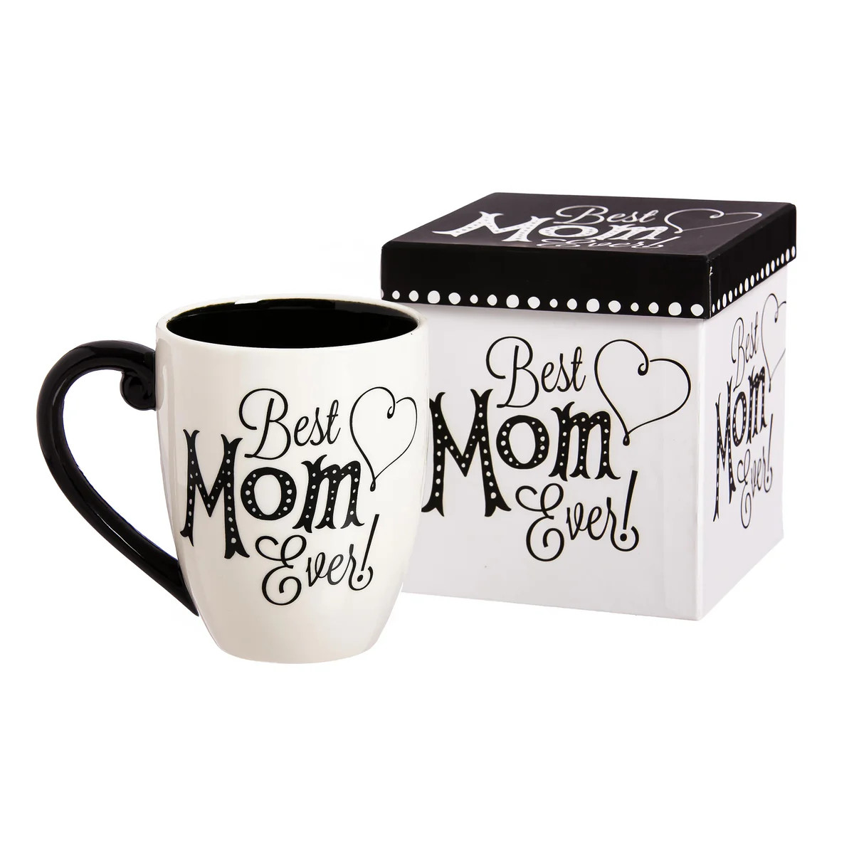 Coffee Cup Ceramic Cup O' Java, Best Mom Ever, 17oz, Gift Box | Plow & Hearth