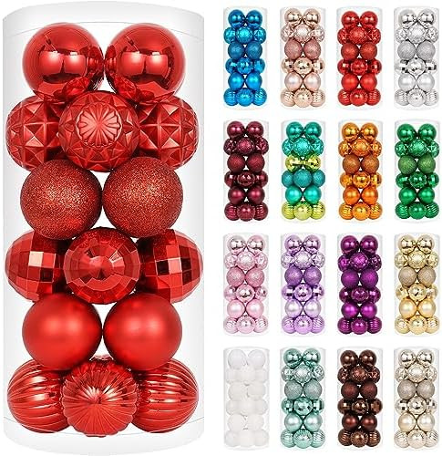 XmasExp 24ct Christmas Ornaments Shatterproof Christmas Ball Ornaments Set Decorations for Xmas T... | Amazon (US)