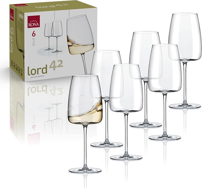 RONA Lord 42 Wine Glass | 14 oz. | Set of 6 | Lord Collection | Party Set & White Wine Glasses | ... | Amazon (US)