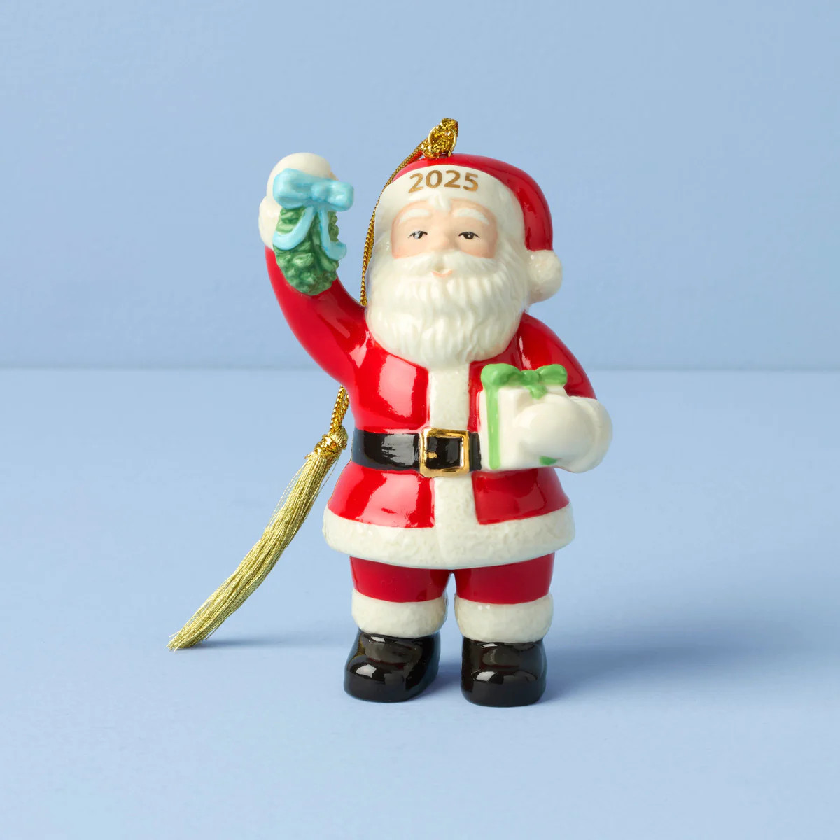 2025 Santa with Mistletoe Ornament | Lenox