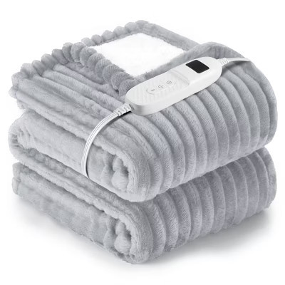 WOPET Electric Heated Blanket  62"x84"- 10 Heat Settings with Overheat Protection & 8-Hour Auto-Off, Machine Washable Gray | Target