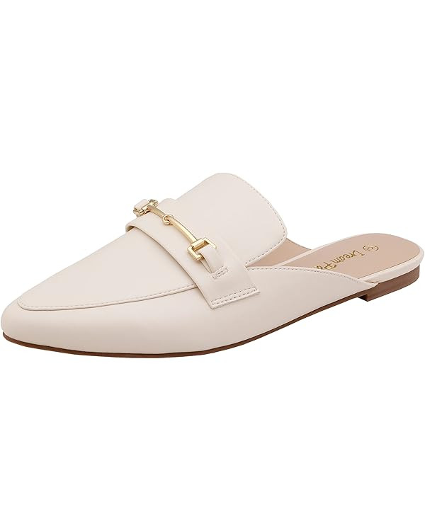 DREAM PAIRS Women's Flat Mules Pointed Toe Backless Loafer Shoes | Amazon (US)