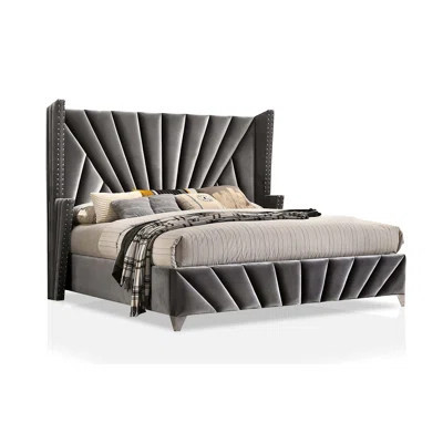 Bedroom Wingback Headboard 1Pc Bed Furniture Fabric Upholstered Unique Beautiful Bed | Wayfair North America