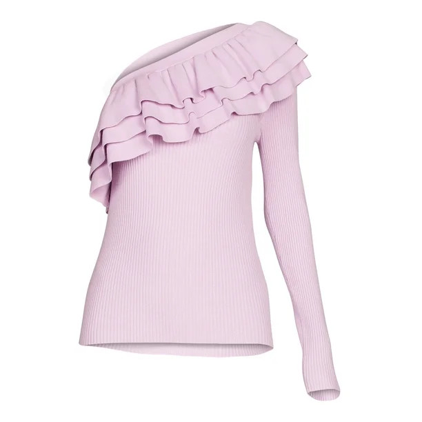 Sofia Jeans by Sofia Vergara Women's One-Shoulder Ruffle Sweater | Walmart (US)