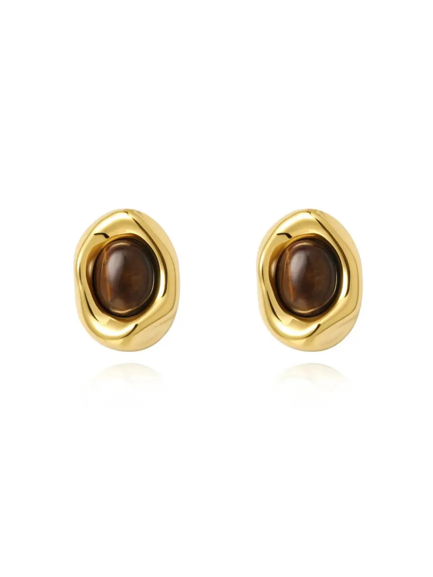Saylor Tiger Eye Stud | Emily McCarthy