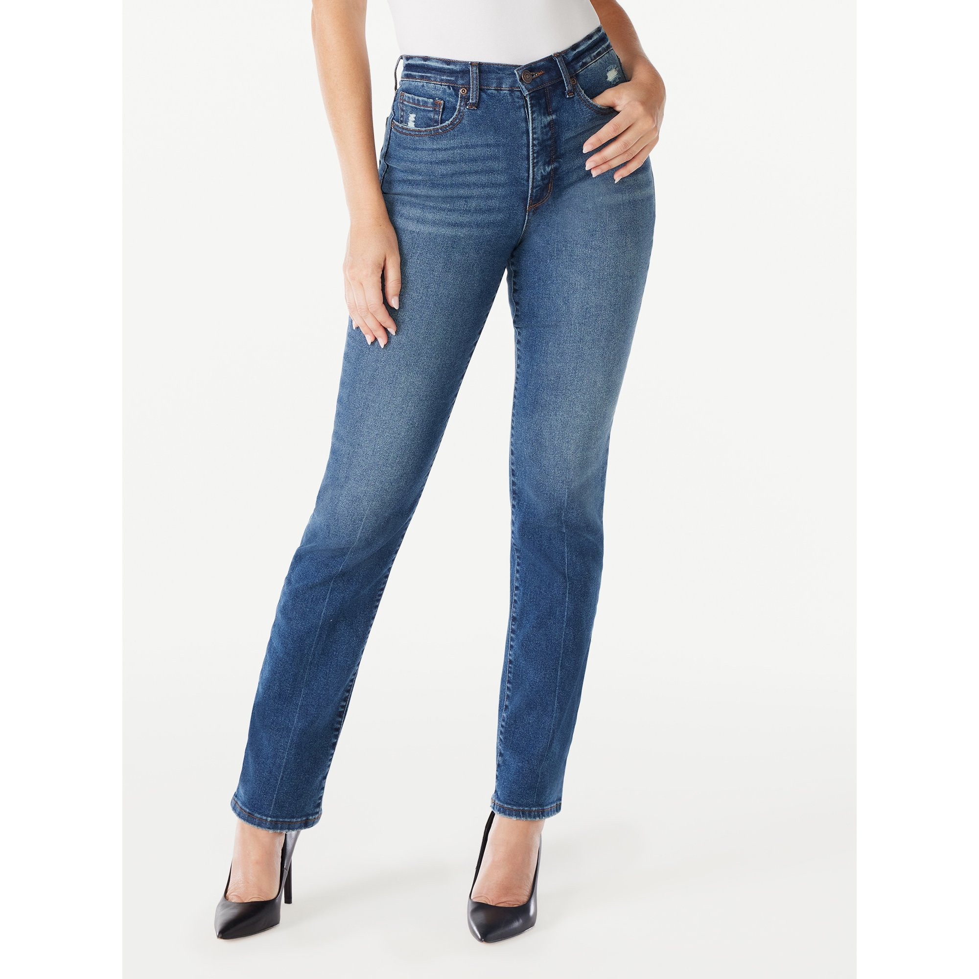 Sofia Jeans Women’s Eden Straight Super High Rise 90s Jeans, 30.5” inseam | Walmart (US)
