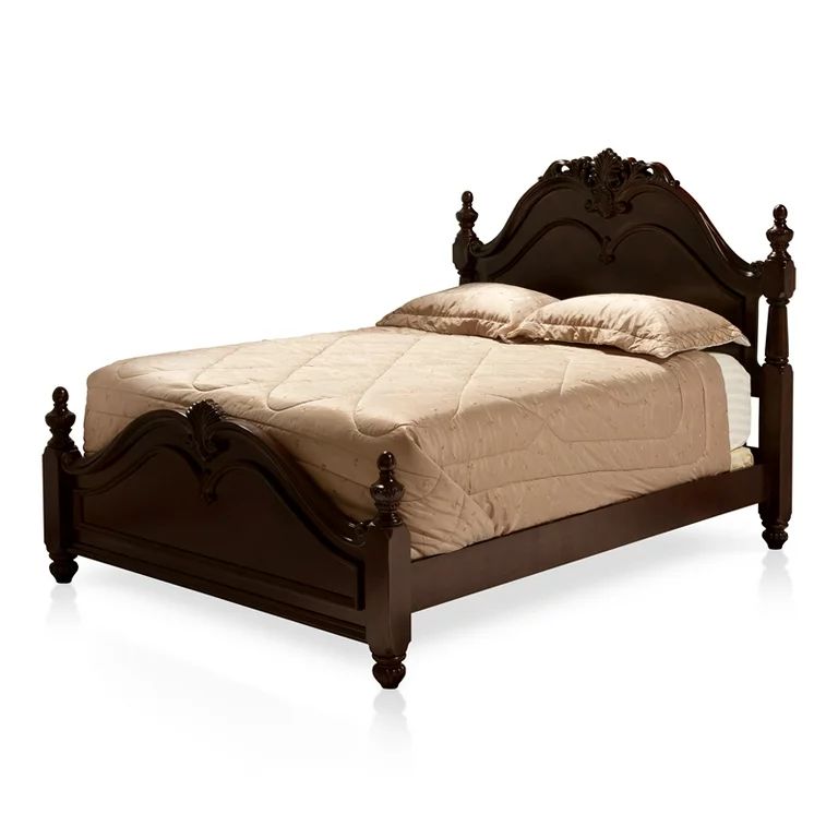 Furniture of America Ruben Traditional Wood King Poster Bed in Cherry | Walmart (US)