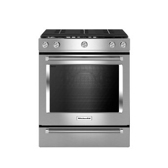 KitchenAid 30-in 5 Burners 5.8-cu ft Self-cleaning Convection Oven Slide-in Natural Gas Range (St... | Lowe's