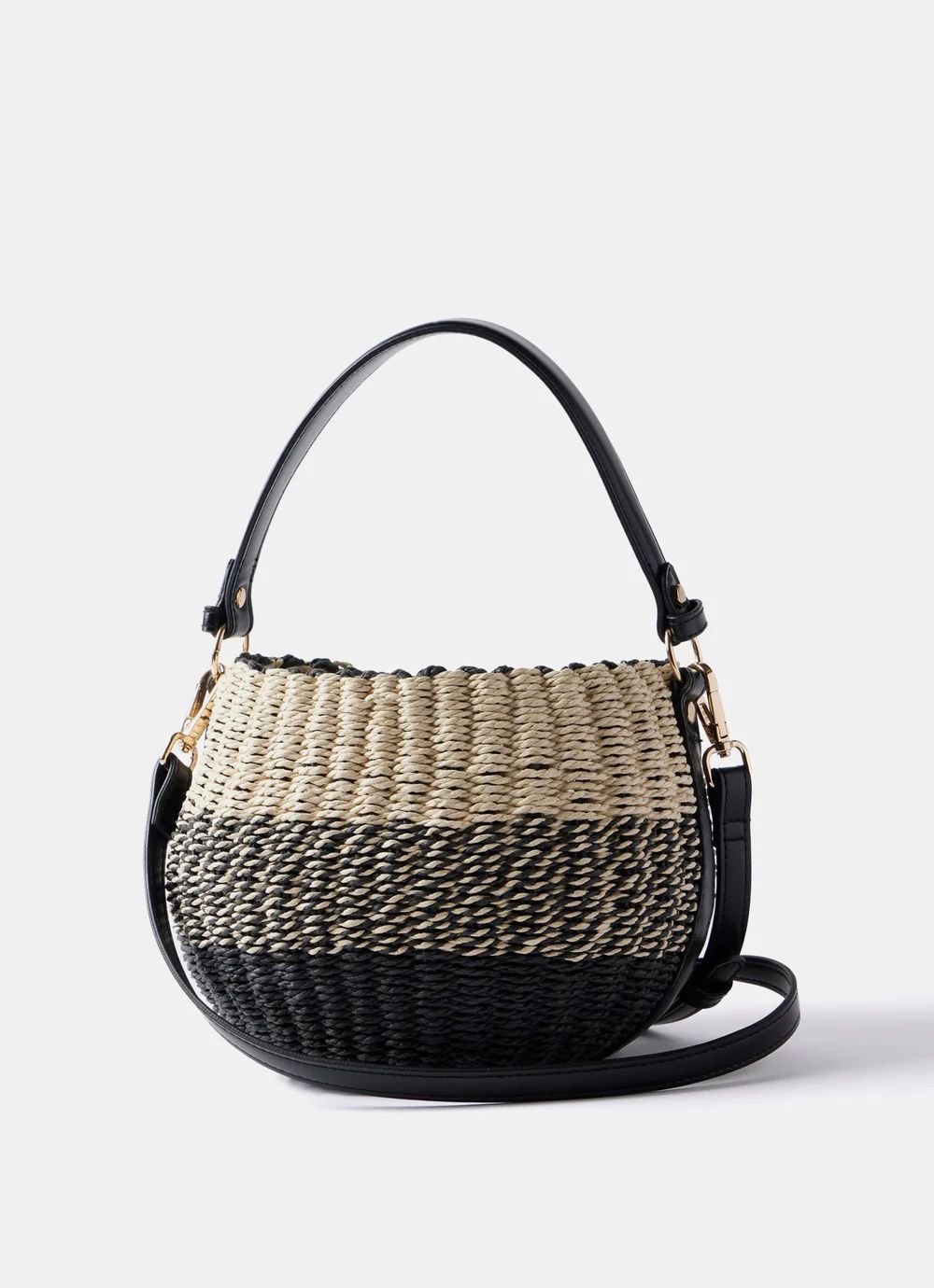 Black Straw Basket Bag | Mint Velvet