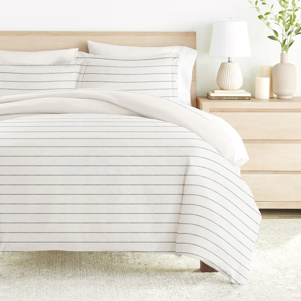 Harbor Stripe Reversible Pattern 3-Piece Duvet Cover Set | Linens and Hutch