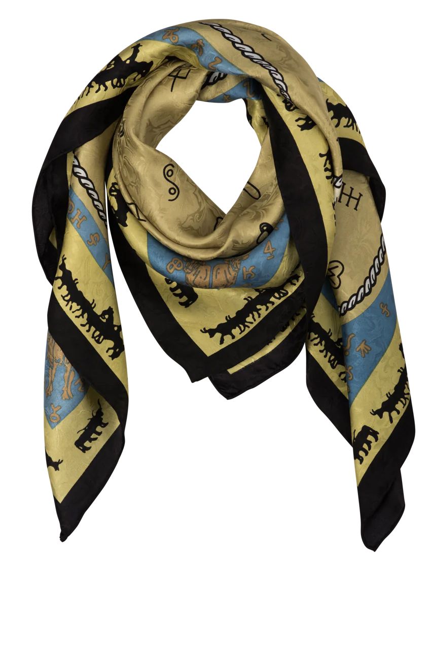 Wyoming Traders Green Silk Western Scarf | Pinto Ranch | Pinto Ranch