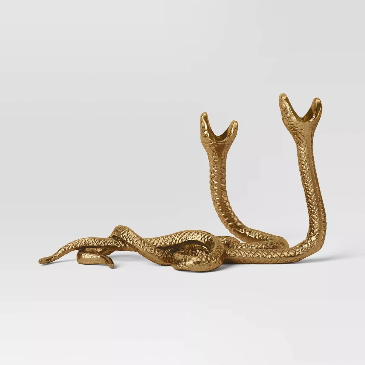 Double Snake Taper Candle Holder Aluminum Gold - Threshold™ | Target