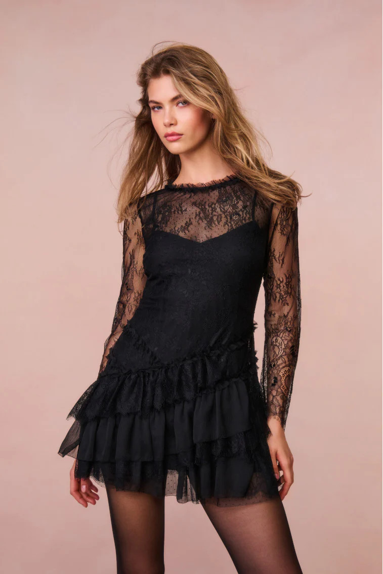 Amberleigh Lace Mini Dress | LoveShackFancy