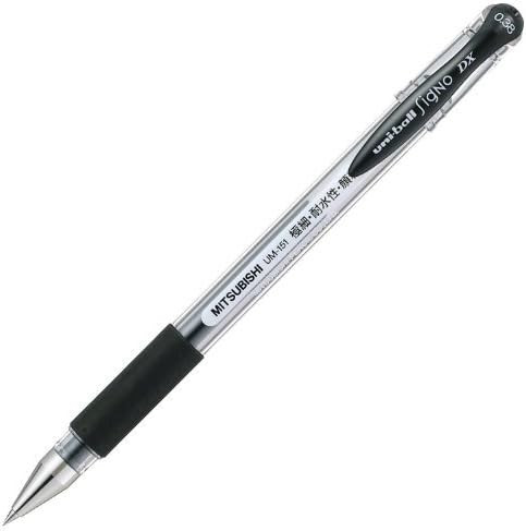 Uni-ball Signo DX UM-151 Gel Ink Pen - 0.38 mm - Black (Set of 2) | Amazon (US)