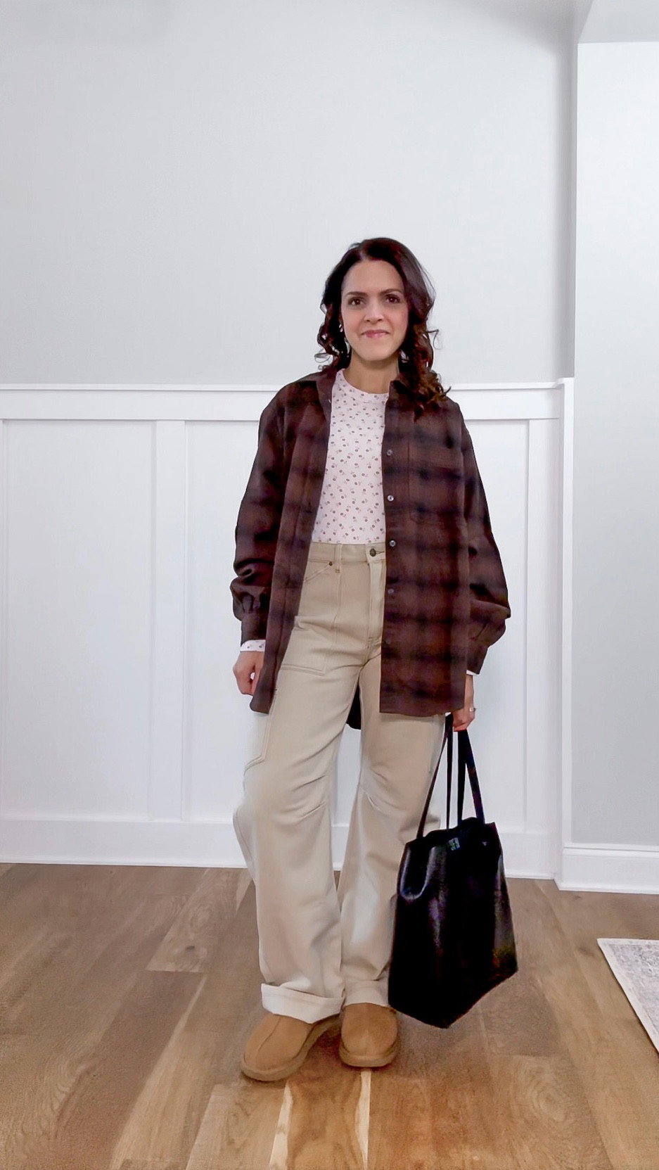 Easy casual #ootd! 

Monthly outfit planner DECEMBER: Winter outfits | cargo pants, plaid flannel, brown jacket, floral tee, uggs, cozy outfit 

#classicstyle #casualstyle #LTKstyletip #winteroutfit

#LTKootd #LTKgrwm