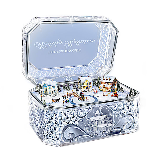 Thomas Kinkade Holiday Reflections Crystal Music Box | Bradford Exchange