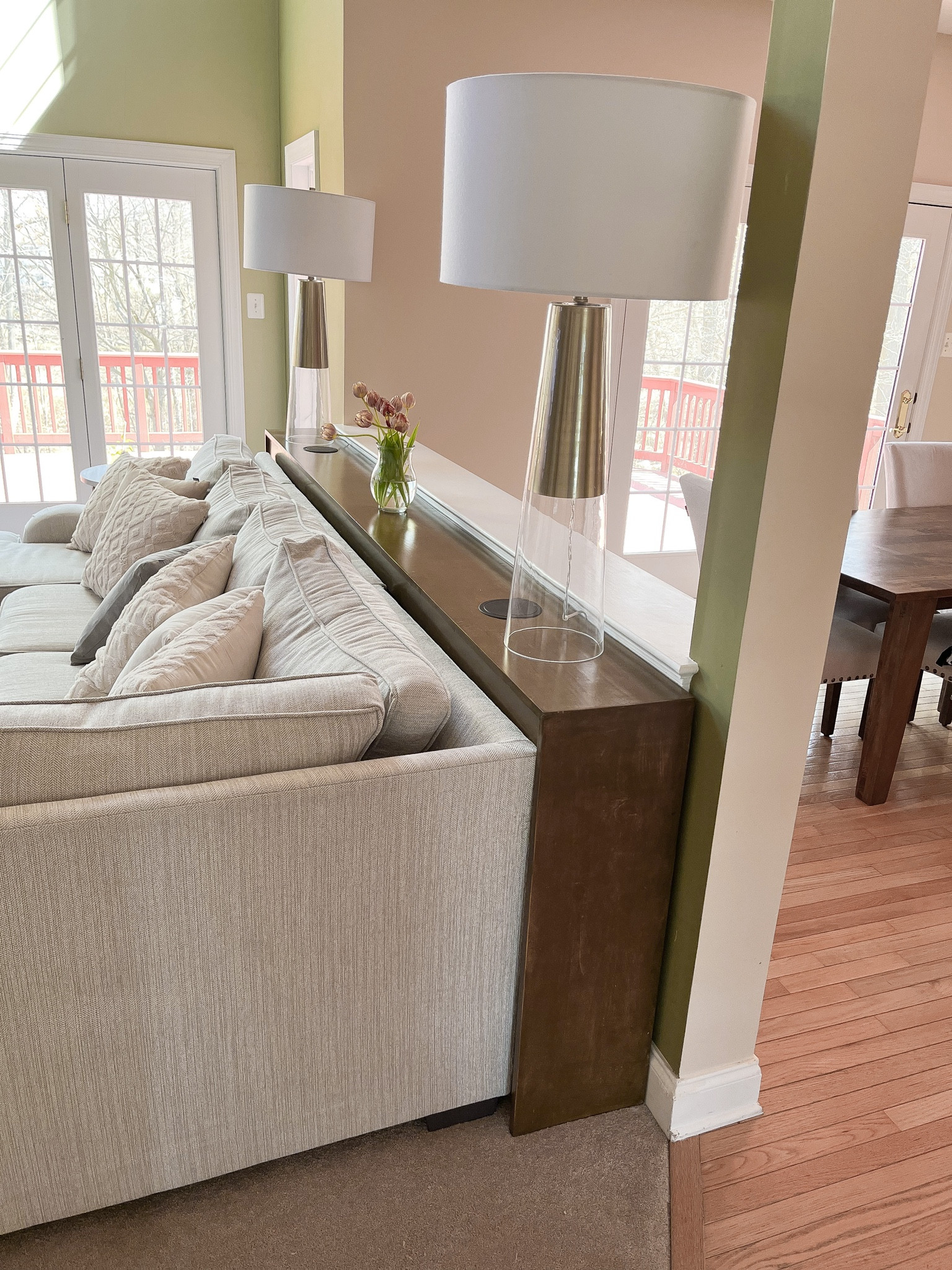 Swipe for what it looks like back there! 

These pop-up charging stations have been so helpful for us! I installed two of them just by cutting a hole in my console table with a jigsaw.  They plug into the AC unit behind the couch, and give us additional plugs (AC, USB-A, USB-C). Plus the top is cord free charging! Absolutely a worthwhile investment for how many devices require charging these days.

Home, living room, lamps, acrylic lamps, brass lamps, lighting, smart lighting, living room, couch, beige couch, charging station, affordable DIY, spring living room, spring decor





#LTKfindsunder100 #LTKfamily #LTKhome