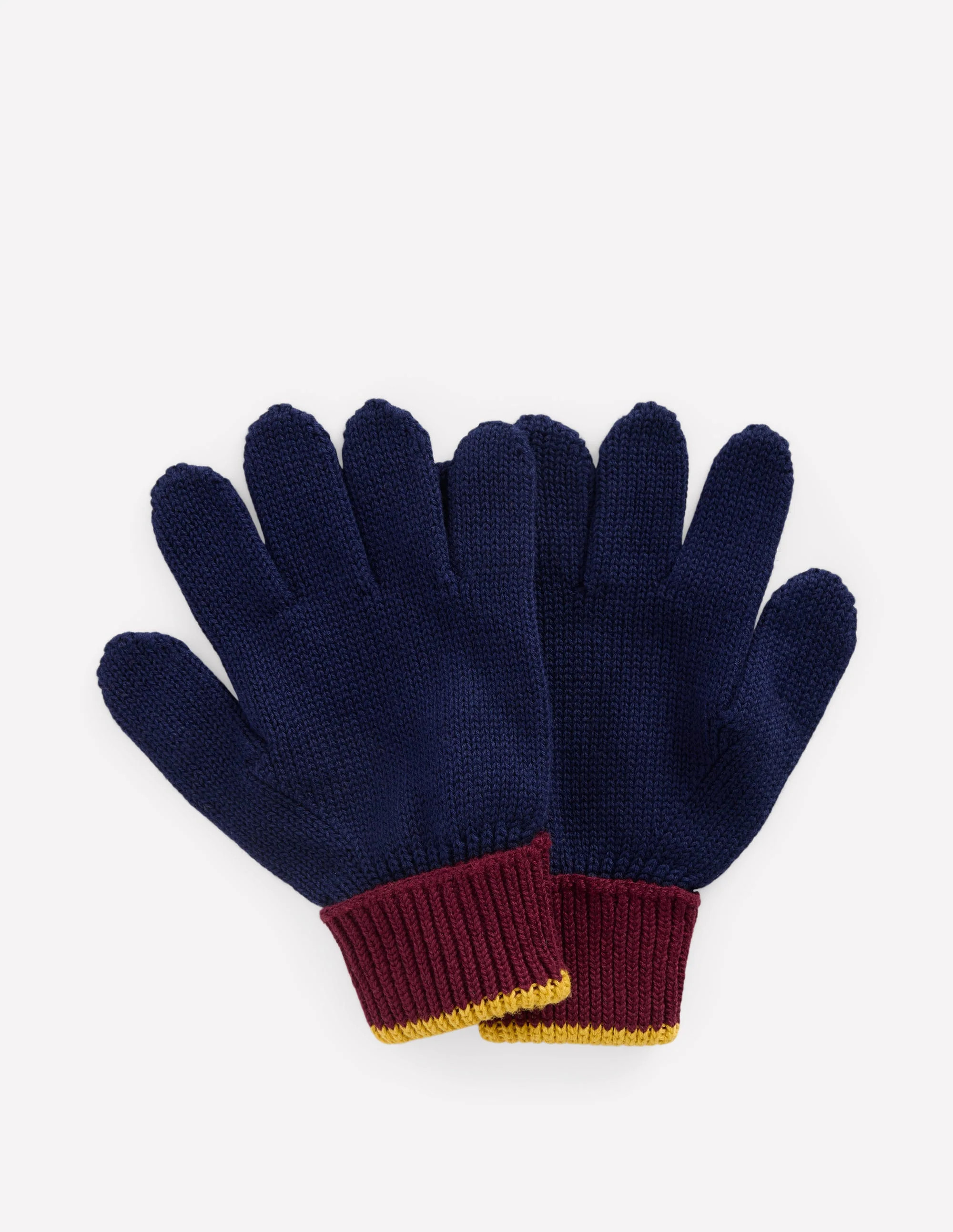 Knitted Gloves-College Navy Colourblock | Boden (US)