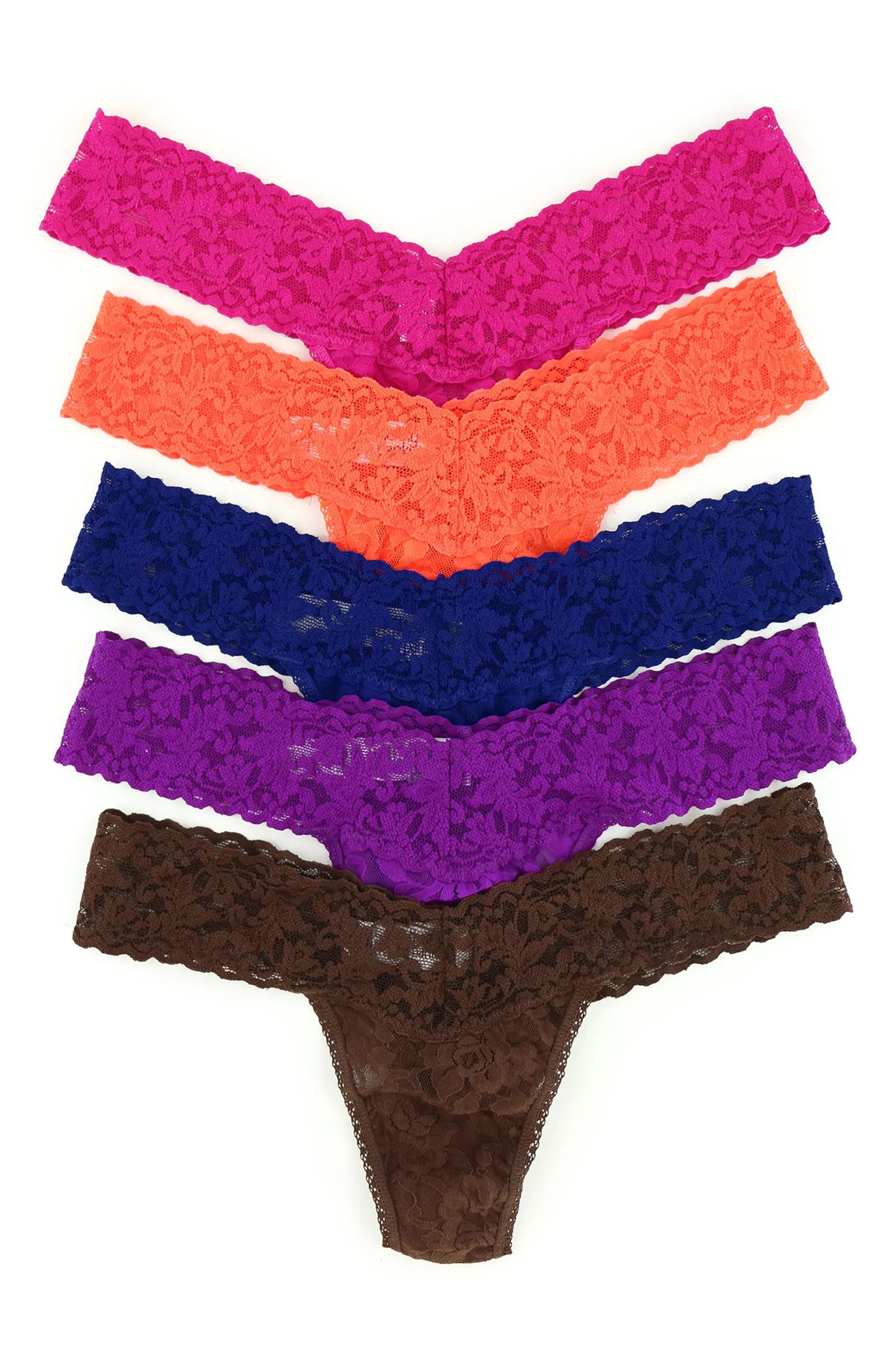 5-Pack Low Rise Lace Thongs | Nordstrom