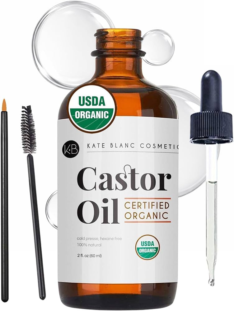 Kate Blanc Cosmetics Castor Oil Organic for Hair, Lashes, Face (2oz), 100% Pure, Cold Pressed, He... | Amazon (US)