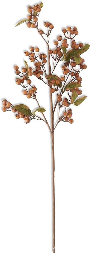 K&K Interiors 14252A-BR Stem, 27 Inch Brown Berry Spray w/Green Leaves | Amazon (US)