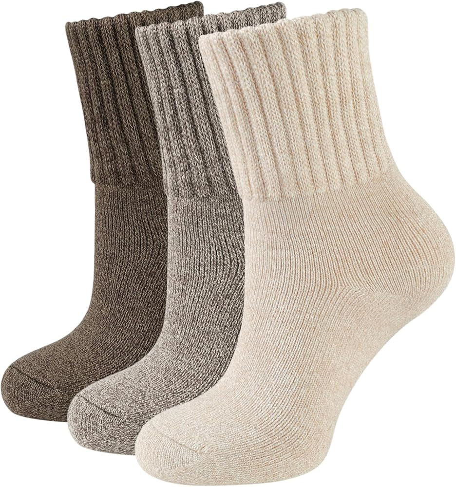 CLOSEMATE Thermosocken Damen Socken 3 Paar Wintersocken Warme Dicke Gestrickte Stricksocken Gekä... | Amazon (DE)
