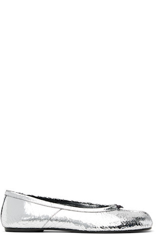 Maison Margiela - Silver Tabi Broken Mirror Ballerina Flats | SSENSE