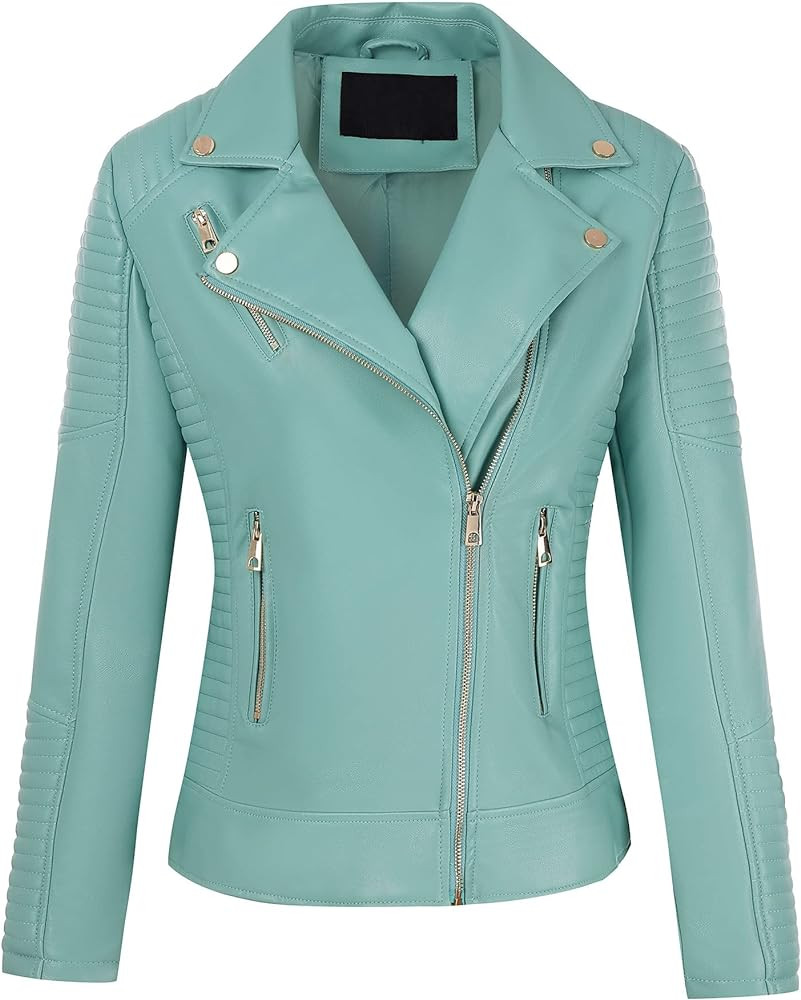 Bellivera Women Faux Leather Casual Jacket, Fall and Spring Fashion Motorcycle Bike Coat | Amazon (US)