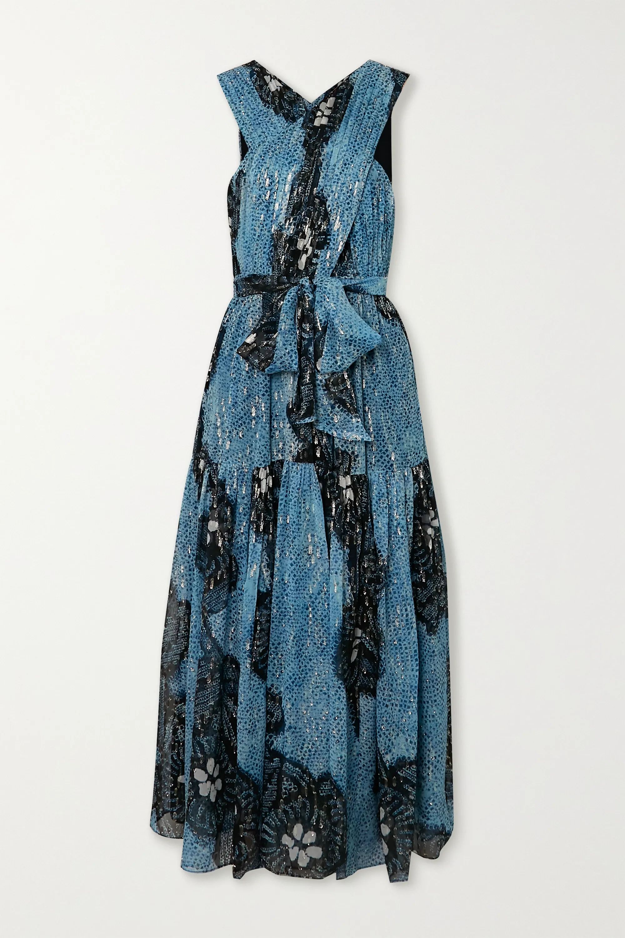 Adora printed fil coupé silk-chiffon midi dress | NET-A-PORTER (US)