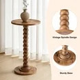 EDX Round Side Table - Solid Wood Leg Small Drink Table for Living Room Bedroom Office,Brown | Walmart (US)