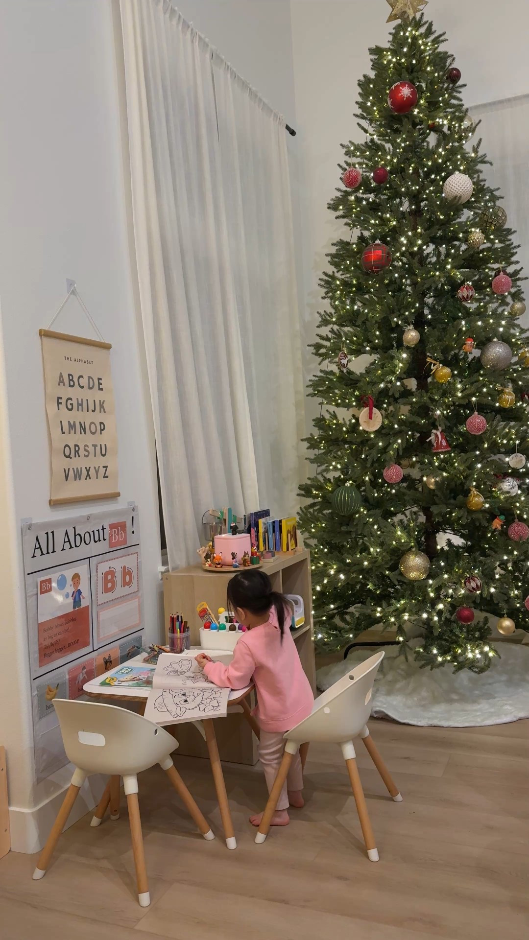 christmas time is the best tjme 🎄🎄 #christmastree #christmas #momlife #motherhood #toddlermom #playroom 

#LTKHome #LTKKids #LTKCyberWeek