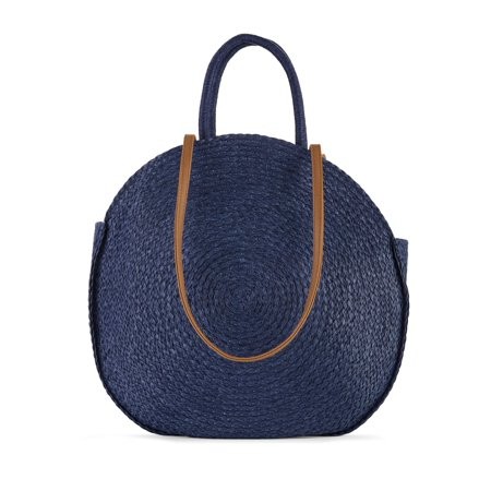Time & Tru Straw Circle Tote | Walmart (US)