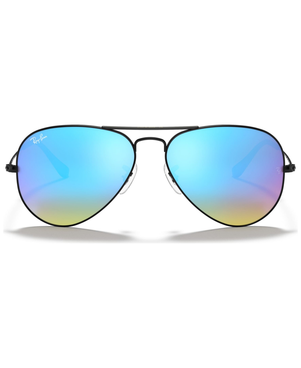 Ray-Ban Sunglasses, RB3025 Aviator Flash Lenses Gradient - BLACK/BLUE GRADIENT MIRRORED | Macy's