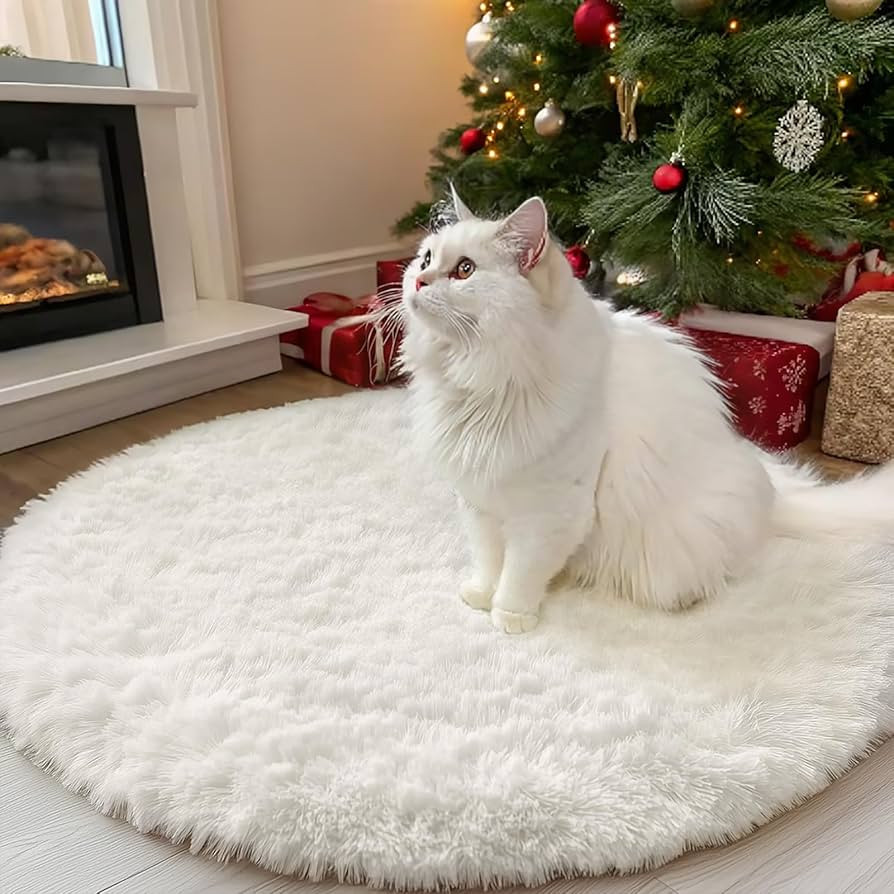 OLANLY Ivory Round Rugs for Bedroom - Machine Washable, 3 ft Circle Area Rugs for Living Room, So... | Amazon (US)