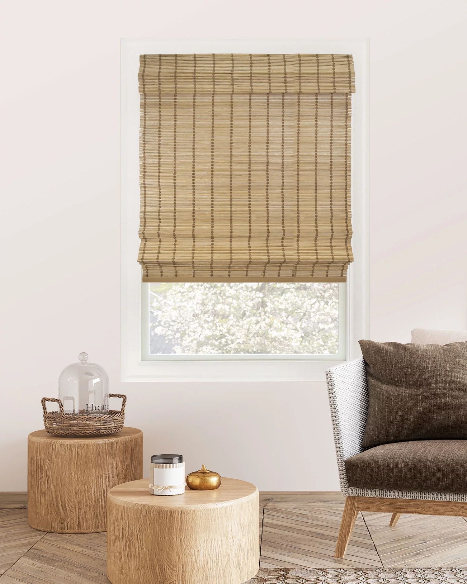 Chicology Cordless Light Filtering Bamboo Roman Window Shades, Deer 27"W X 64"H | Walmart (US)