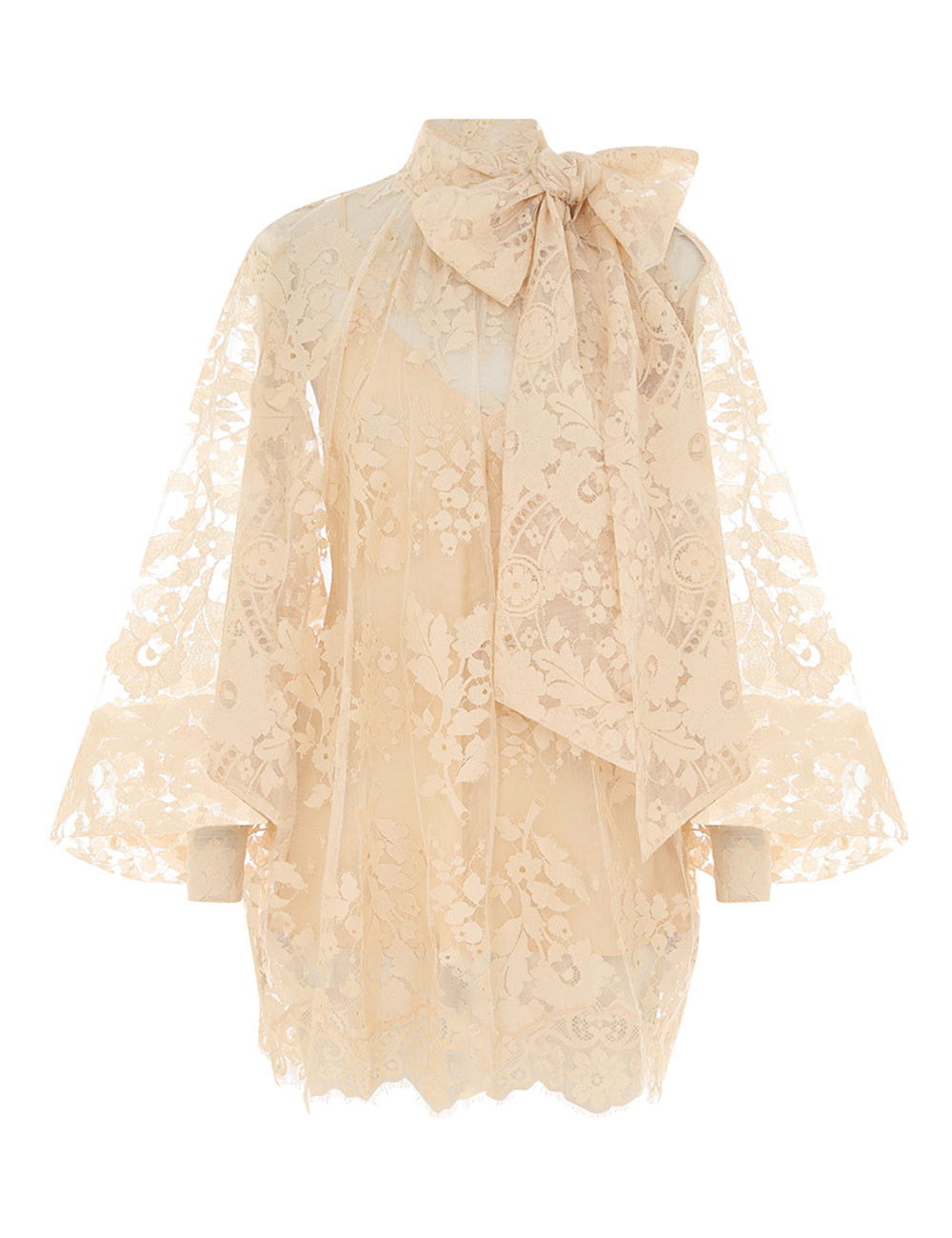 Tops-Illustration Lace Blouse-Light Tea-XS-Zimmermann | ZIMMERMANN (US, CA, EU, MENA)
