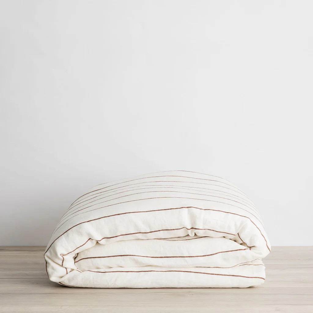 Linen Duvet Cover - Cedar Stripe | Cultiver UK