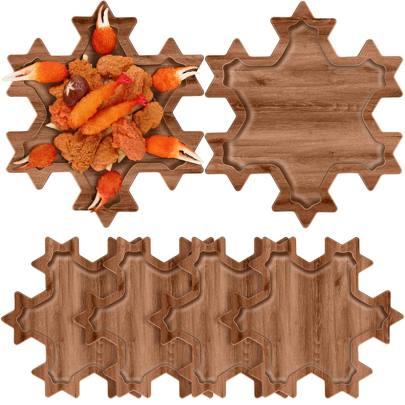 6 Pcs Christmas Appetizer Platter 12 Inch Christmas Cutting Board Acacia Serving Trays Wood Charc... | Amazon (US)