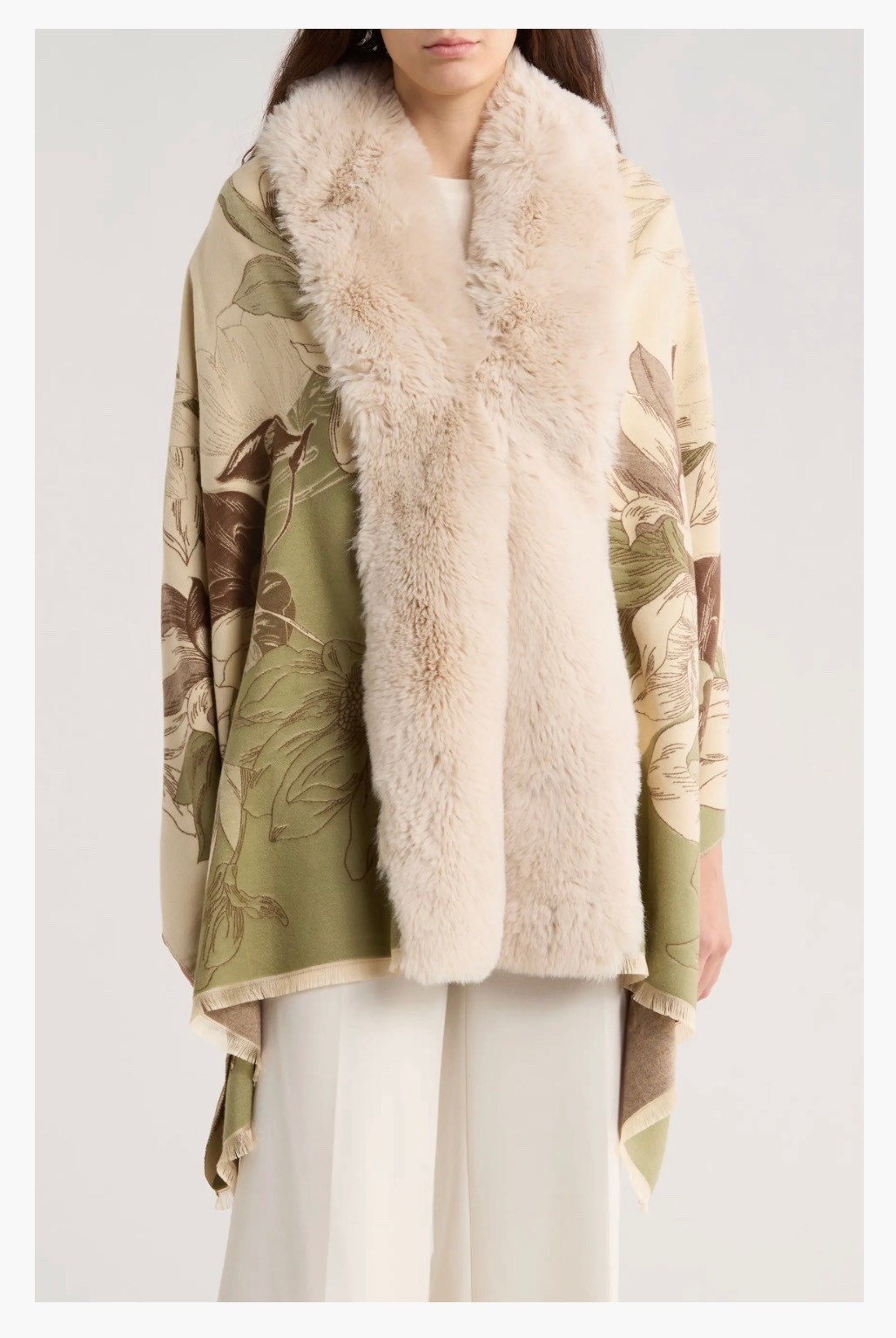 Faux Fur Trim Floral Wrap
La Fiorentina

Elevate your ensemble with this knit wrap, adorned with a faux-fur collar for a touch of vintage glamour while keeping your shoulders perfectly cozy

#LTKTravel #LTKWorkwear #LTKootd